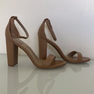 Dream Pairs Nude/Tan Block Heel Ankle-Strap Sandals